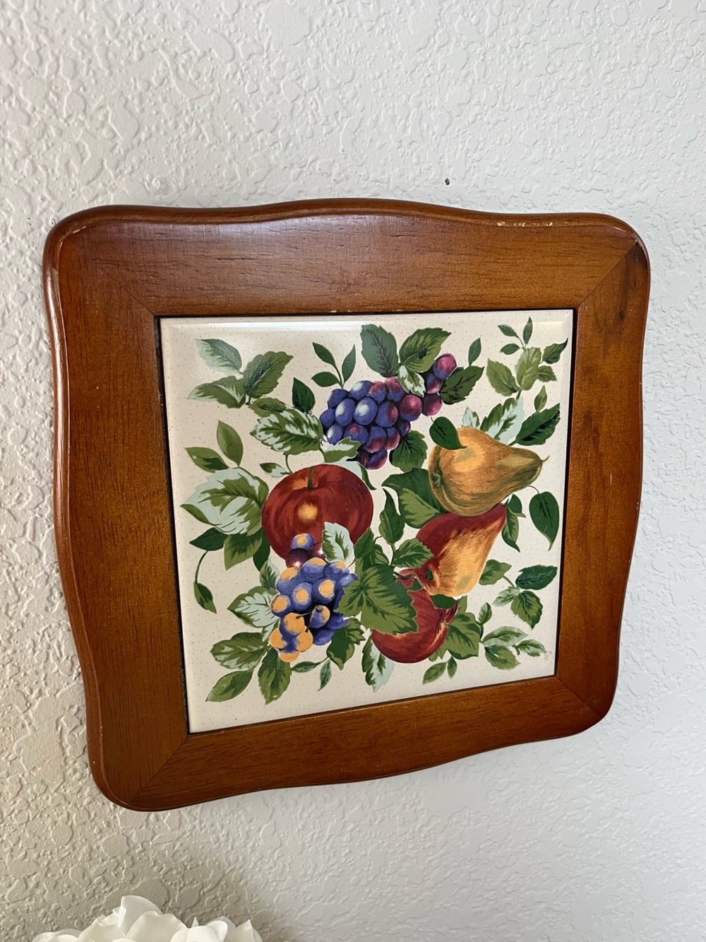 Vintage Decorative wall tile fruit still life